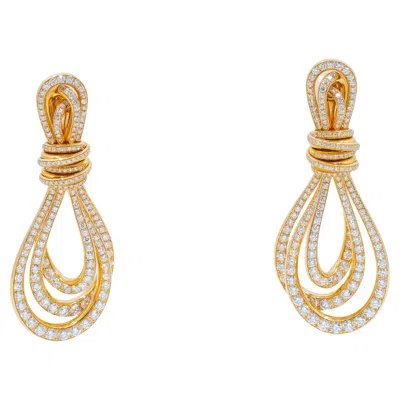 Pre-owned De Grisogono Pink Gold White Diamonds Earrings