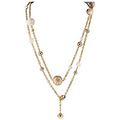 Pre-owned De Grisogono Rose Gold Rock Crystal Necklace In Red