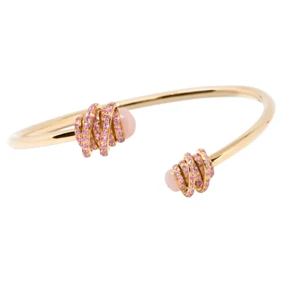 Pre-owned De Grisogono Toi & Moi 18-karat Pink Gold, Pink Opal Cuff