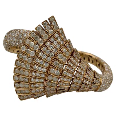 Pre-owned De Grisogono Ventaglio Bracelet In 18k Gold & Diamonds. Part Of Set With Earring In Multi
