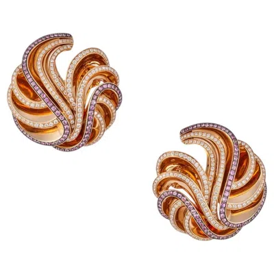 Pre-owned De Grisogono Wave Earrings In Multi