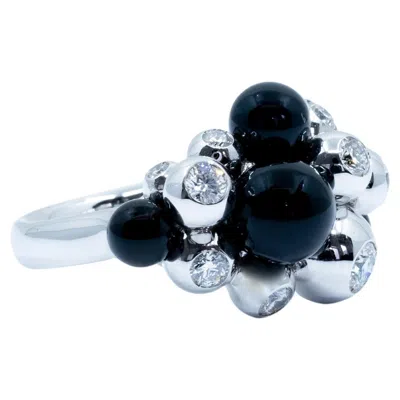Pre-owned De Grisogono White Gold Onyx Ball Ring