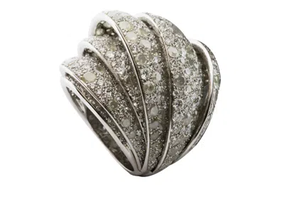 Pre-owned De Grisogono White Gold Ring W/ Icy White Diamonds