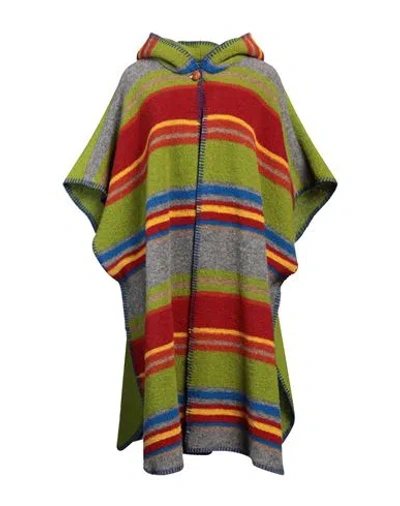 De' Hart Woman Cape Light Green Size Onesize Virgin Wool, Polyester In Multi