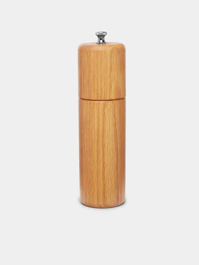 De Jong & Co Column Hand-turned Oak Salt Mill  Abask Luxury Gift In Multi