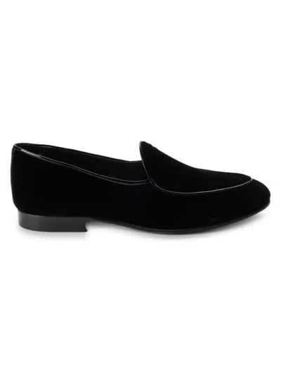 De La Rentis Men's Apron Toe Smoking Slippers In Black