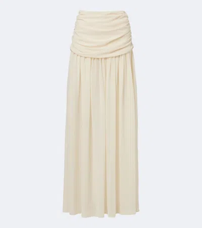 De La Vali Agapito Chiffon Maxi Skirt In White