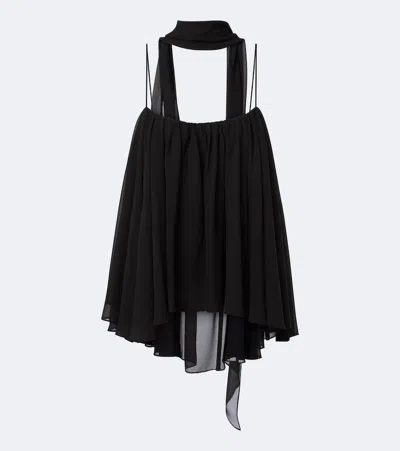 De La Vali Agapito Georgette Top In Black