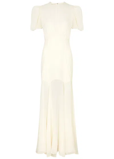 De La Vali Agua Silk-chiffon Maxi Dress In Ivory