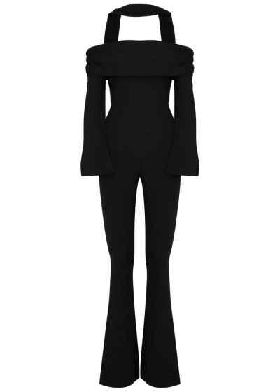 De La Vali Albie Off-the-shoulder Jumpsuit In Black
