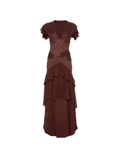 De La Vali Alcina Maxi Dress In Plum In Pink