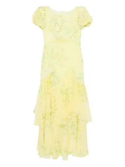 De La Vali Anetta Maxi Dress In Yellow