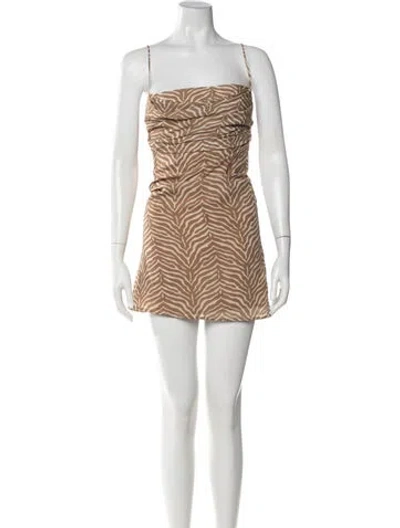 Pre-owned De La Vali Animal Print Mini Dress In Purple