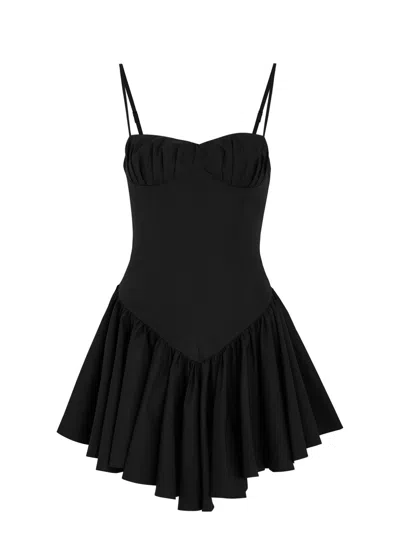 De La Vali Besito Cotton-poplin Mini Dress In Black