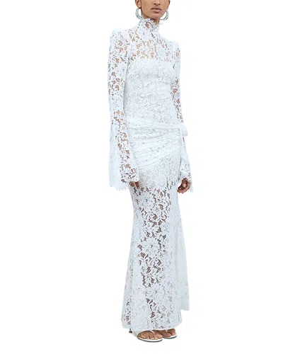 De La Vali Bodita Lace Sash Maxi Dress In White