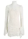 De La Vali Bodita Rose-appliqué Lace Mini Dress In White