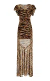 De La Vali Bougainvillea Maxi Dress In Animal