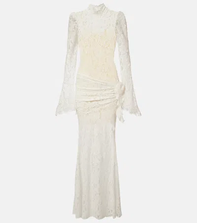 De La Vali Bridal Bodita Cotton-blend Lace Gown In Multi
