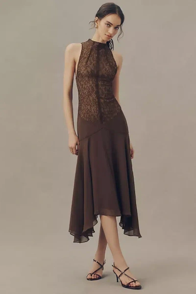 De La Vali Chandra Midi Dress In Brown
