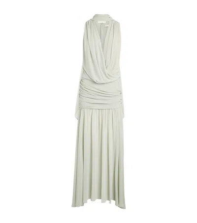 De La Vali Chiffon Azul Maxi Dress In Gray