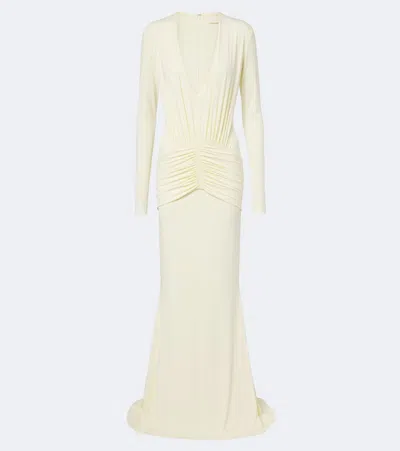 De La Vali Cielora Ruched Maxi Dress In Yellow
