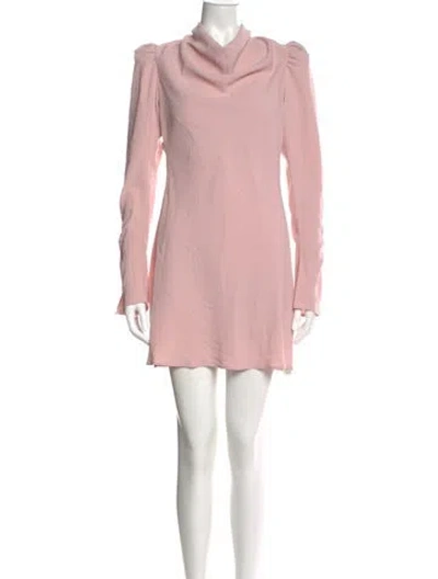 Pre-owned De La Vali Cowl Neck Mini Dress In Pink