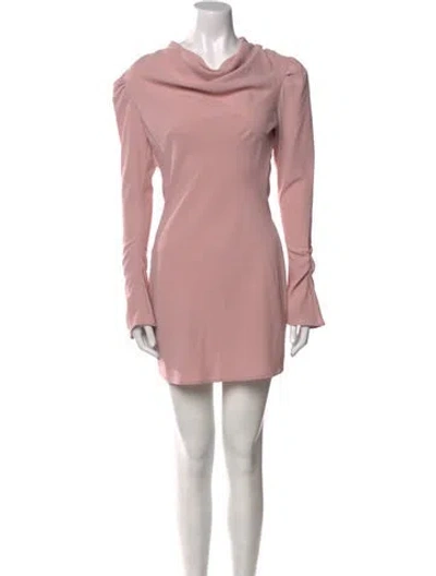 Pre-owned De La Vali Cowl Neck Mini Dress In Pink