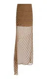 De La Vali Diosa Striped Silk-chiffon Skirt