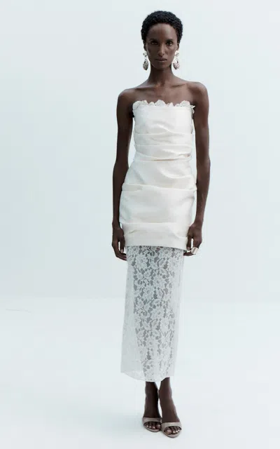 De La Vali Dolomite Midi Dress In Ivory