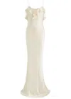 De La Vali Esperanza Stretch-silk Maxi Dress In Ivory