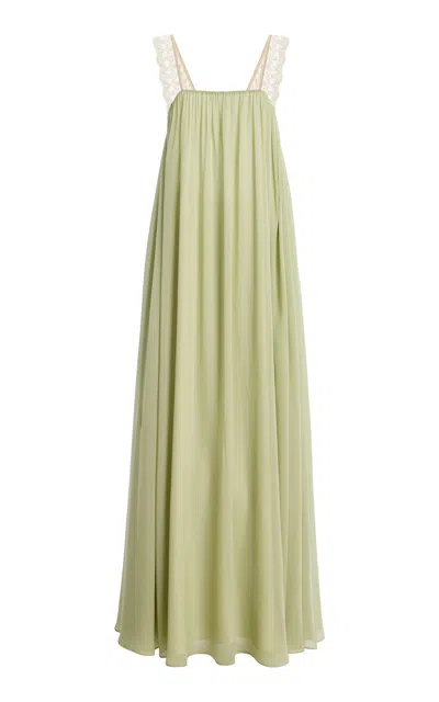 De La Vali Exclusive Carmela Chiffon Maxi Dress In Green