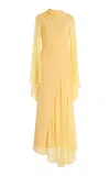 De La Vali Exclusive Hausos Chiffon Maxi Dress In Yellow