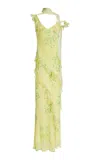 De La Vali Exclusive Hemera Ruffled Silk Maxi Dress In Yellow
