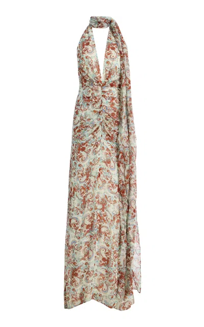 De La Vali Exclusive La Isla Formentera Chiffon Maxi Dress In Multi