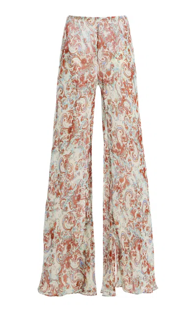 De La Vali Exclusive La Isla Hydra Chiffon Trousers In Multi