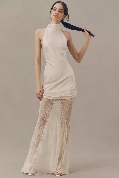 De La Vali Exclusive  Montague Maxi Dress In Neutral