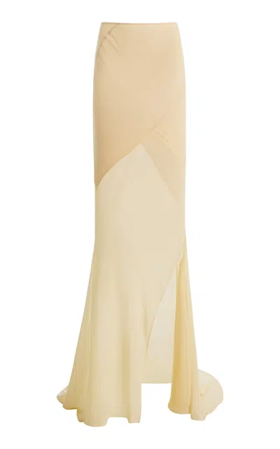 De La Vali Exclusive Oryx Chiffon Maxi Skirt In Neutral