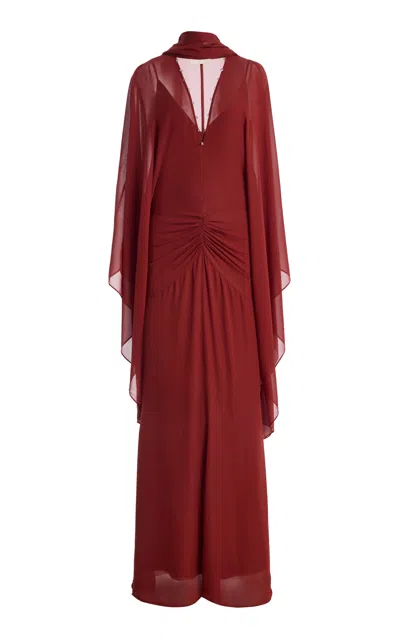 De La Vali Florencia Chiffon Maxi Dress In Orange