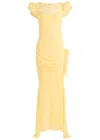 De La Vali Florentine Chiffon Maxi Dress In Yellow