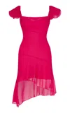 De La Vali Gaia Ruffled Silk Chiffon Mini Dress In Pink