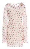 De La Vali Gracia Polka-dot Silk-chiffon Mini Dress In Print