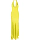 De La Vali Halter-neck Gown In Green