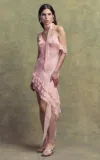 De La Vali Hemera Ruffled Silk Mini Dress In Pink