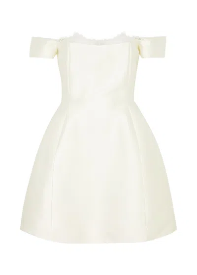 De La Vali Idaira Strapless Satin-twill Mini Dress In Ivory