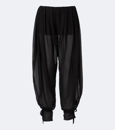 De La Vali Ines Chiffon Balloon Pants In Animal Print