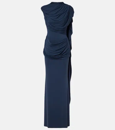De La Vali Jersey Maxi Dress In Blue