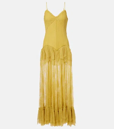 De La Vali Kala Lace Maxi Dress In Yellow