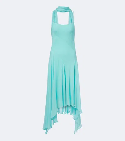 De La Vali Komi Asymmetric Georgette Midi Dress In Pattern