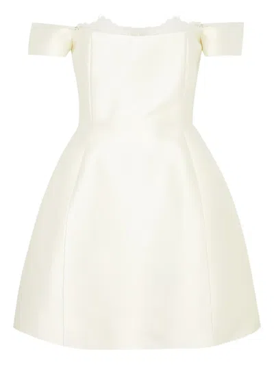 DE LA VALI LACE-TRIMMED SATIN MINI DRESS