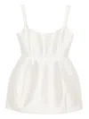 De La Vali Lola Satin-twill Mini Dress In White